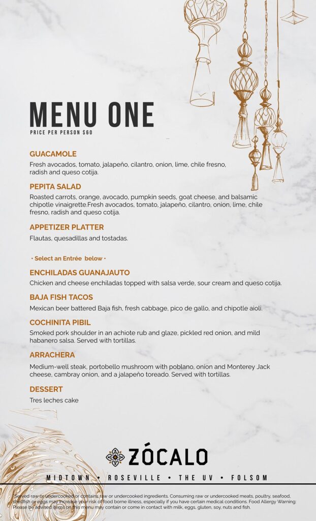 Banquet Menu One