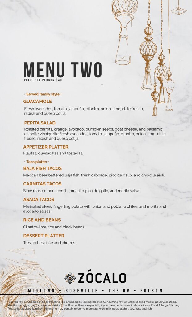 Banquet Menu Two