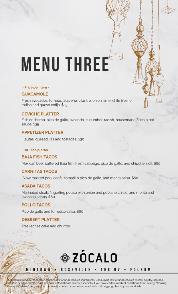 The Menu THREE - Banquet Cocktail